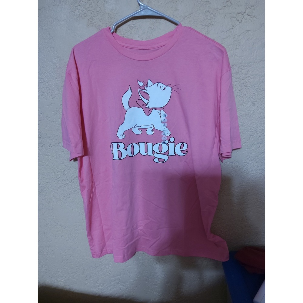 Disney Aristocats Marie Bougie Graphic T-Shirt Pink Large NEW